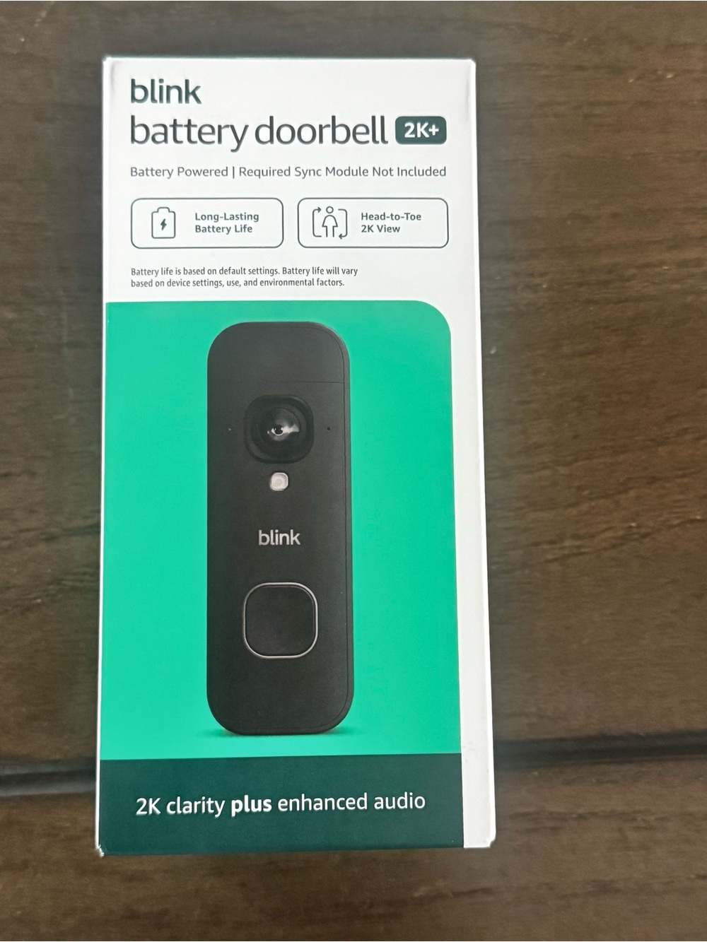 Blink Battery Doorbell 2K+ Smart Video Doorbell in Black